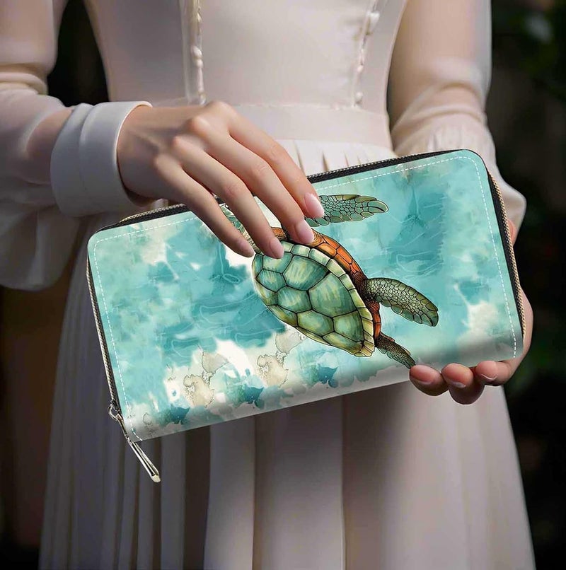 FQTBCEARI Hummingbird Flower Print Women Large Capacity Wallet PU Leather Zipper Clutch Purse for Smart Phone/Card/Coin/Cash - Image 5